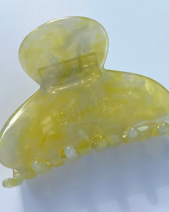 eco friendly acetate arch claw clip in sunny yellow by Goldnwares