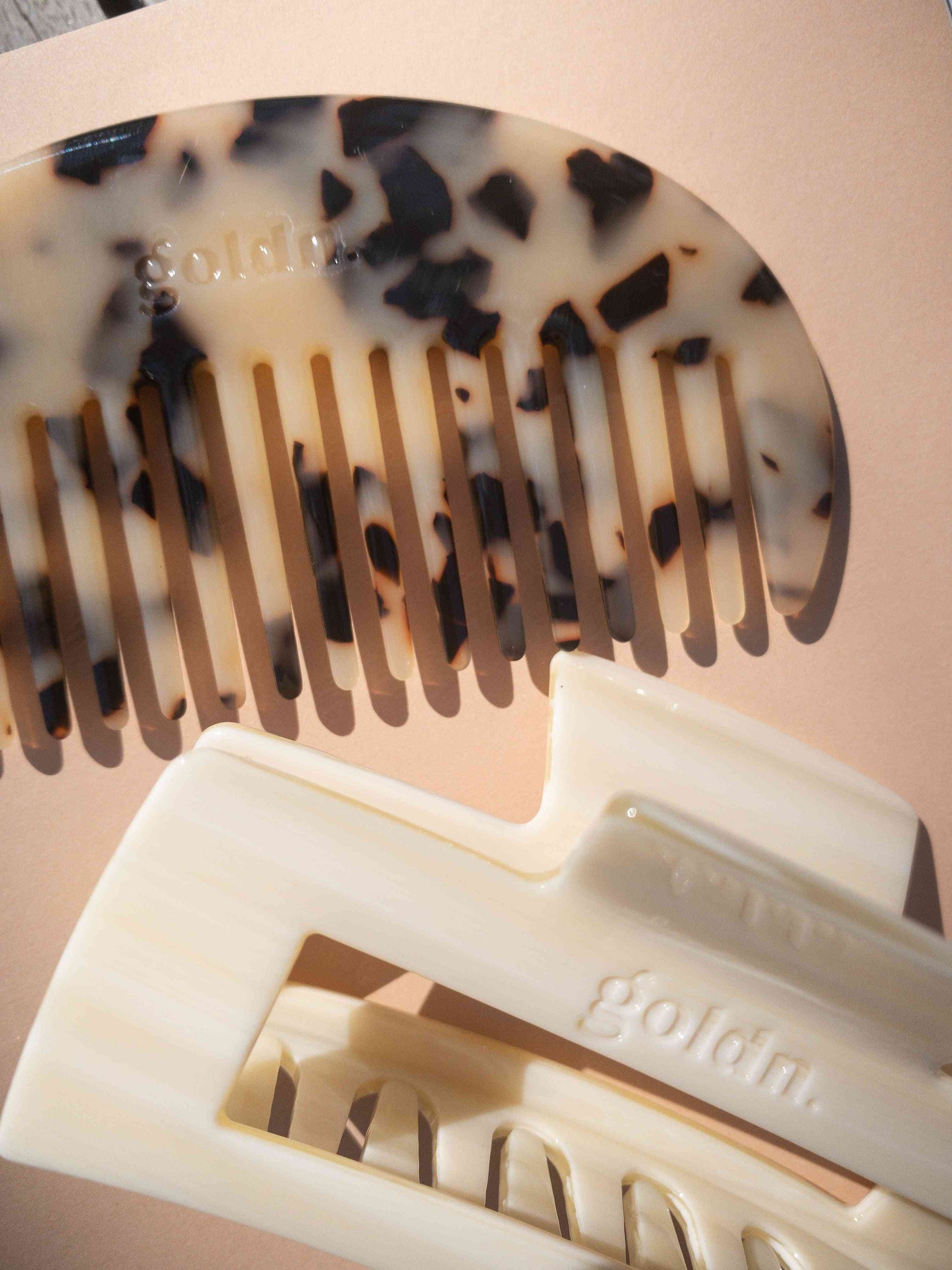 eco friendly acetate arch wide tooth comb in tortoiseshell by Goldn