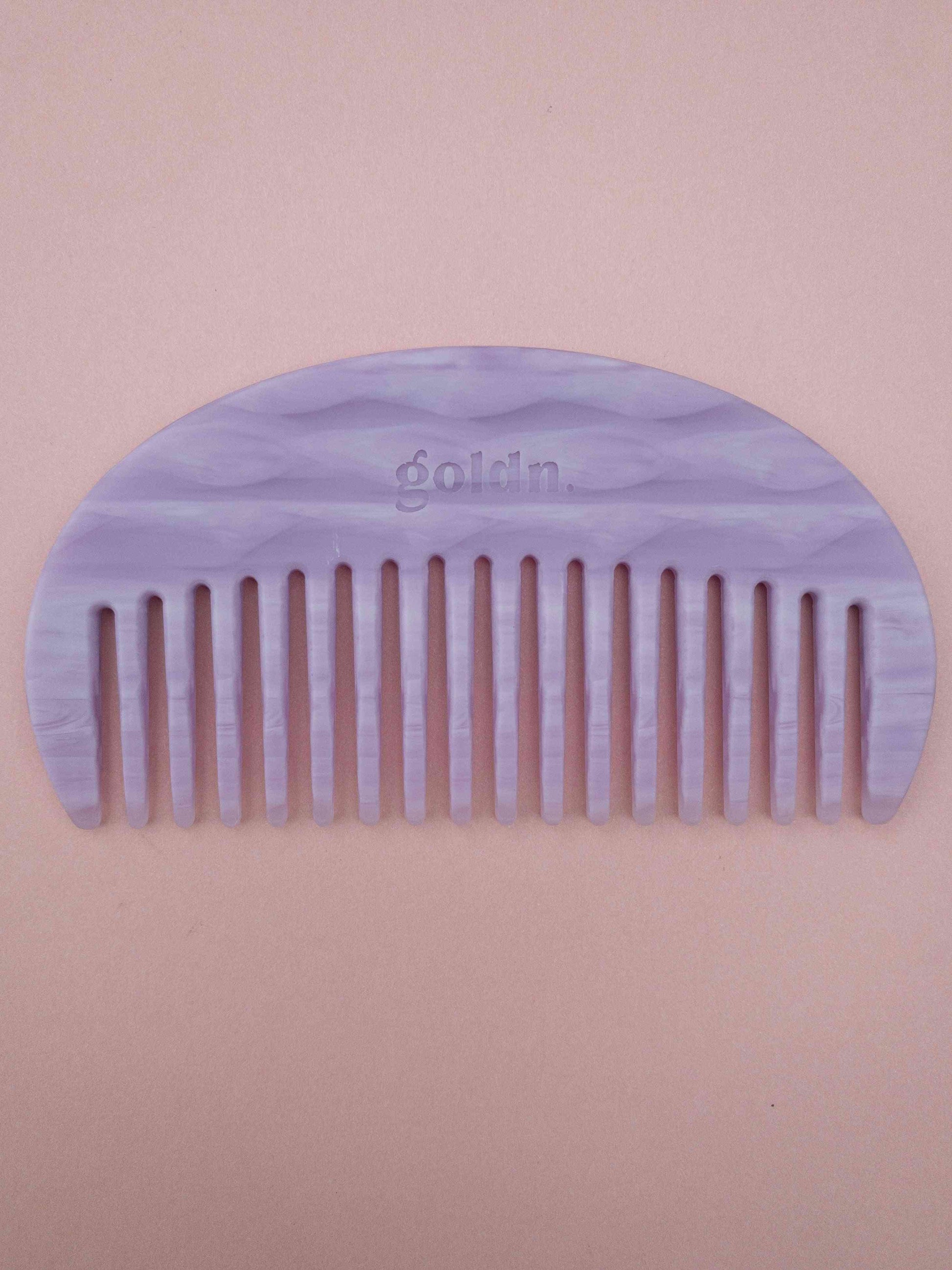 eco friendly acetate arch wide tooth comb in lilac by Goldn
