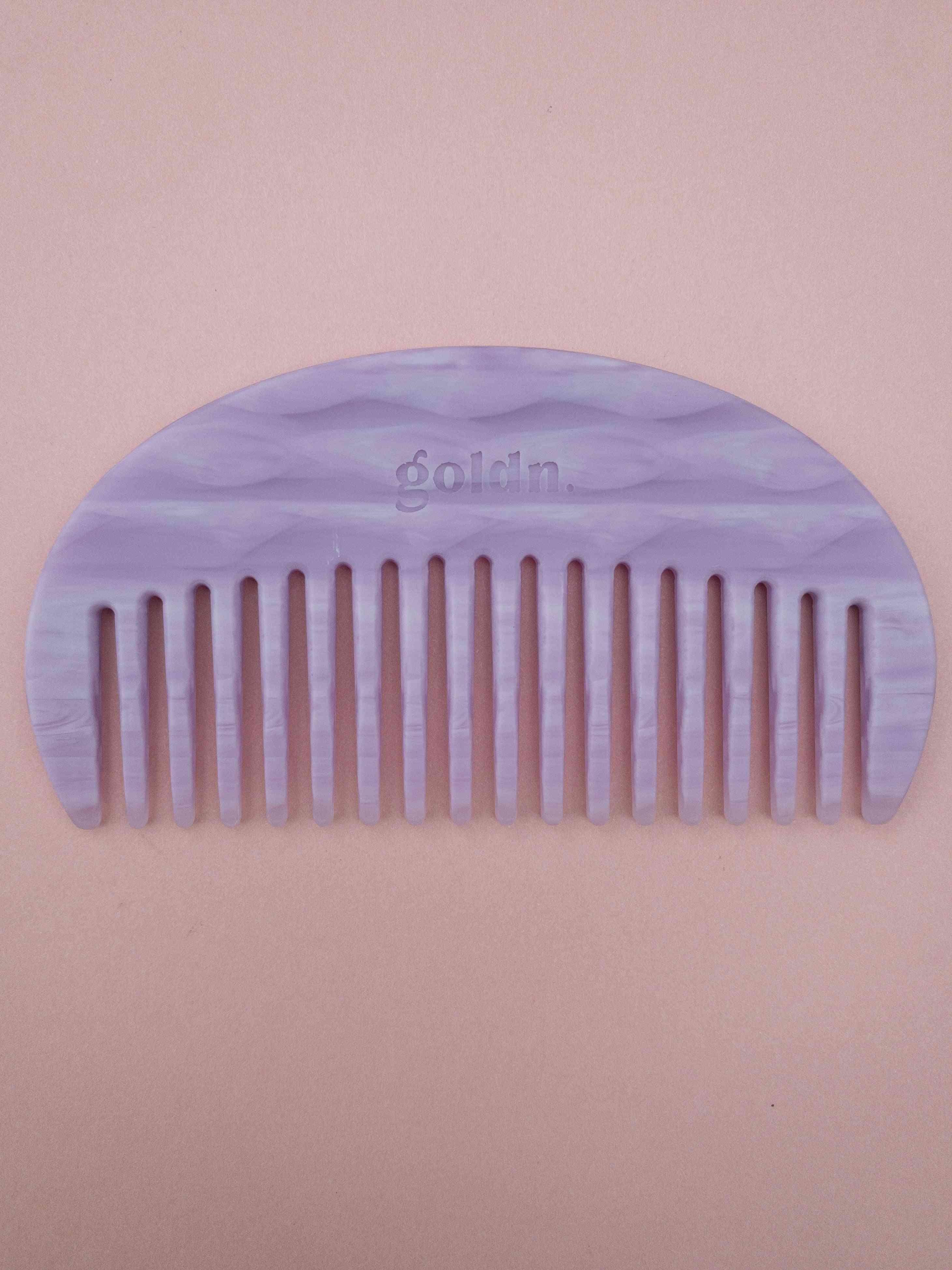 eco friendly acetate arch wide tooth comb in lilac by Goldn
