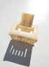 Lounge Claw Clip Small in glossy cream finish with rectangular cutout, designed for secure and stylish hair hold.