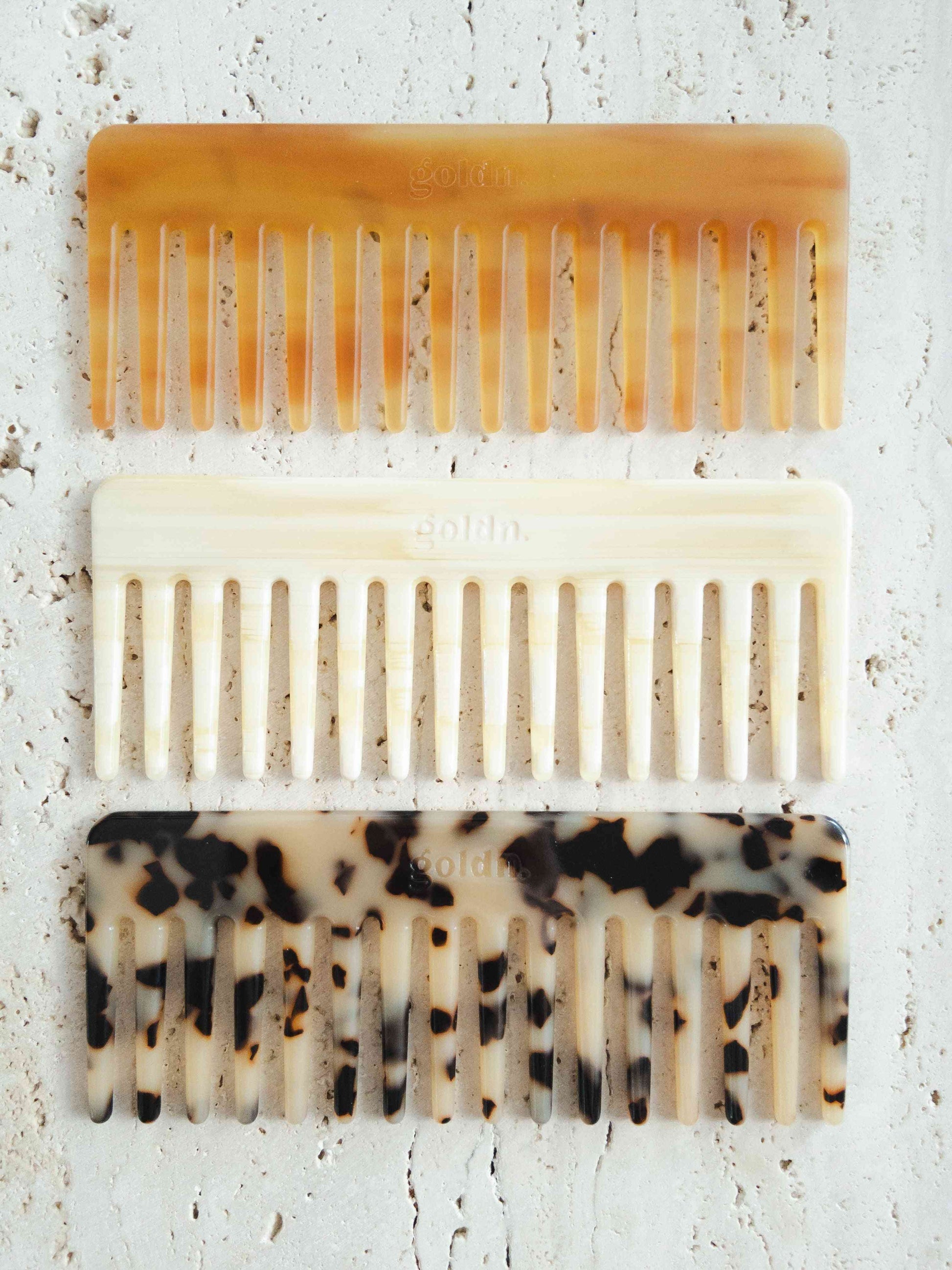 The classic og hair combs in orange, cream and tortoiseshell tangle free and biodegradable 
