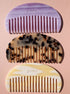 eco friendly acetate arch wide tooth comb in lilac, tortiseshell and cream marble by Goldn
